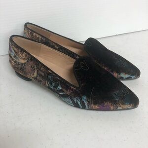 Brenda Zaro Womens Multi Color Pointed Toe Velvet Flats Size 37 7